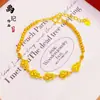 Pulseira de Moedas dos Cinco Imperadores com Escamas de Dragão Banhada a Ouro e Cristal de Gelo, Pulseira da Moda com Cavalo, Cabacinha e Coração, Venda por Atacado