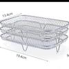 Cesta de fritura para Air Fryer de aço inoxidável Cesta para fritar batatas fritas Rack de grelha redondo de três camadas Rack de cozimento a vapor Rack empilhável Rack de desidratação Rack de filtro