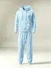 Conjunto de sudadera con capucha de forro polar unisex, casual deportivo, de color liso, talla europea, para primavera y otoño, ropa para pareja transfronteriza