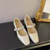 Zapatos Mary Jane Cuadrados Franceses para Mujer 2026 Verano Nuevos Versátiles Retro Zapatos de Salón para Mujer Tacón Grueso Zapatos Pequeños de Cuero Corte Bajo