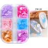Cross-border New Manicure Lantejoulas Mica Peças de Mármore Perolado Colorido Flocos Ornamentos de unhas