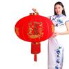 Lanternas Vermelhas de Veludo para Celebrar Festivais, Lanternas Chinesas de Ano Novo com Revestimento Veludado Atacado, Lanternas de Palácio com Haste Longa com Caracteres de Sorte, Decorações de Ano Novo