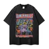Camiseta Nirvana Rock Band Vintage Gola Redonda Estilo Europeu e Americano Floral Lavado Oversized Manga Curta