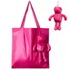 Novo Modelo Fabricante Fornece Boneca Urso de Pelúcia Sacola de Compras Dobrável Portátil Criativa Animal de Desenho Animado Bolsa de Armazenamento Atacado