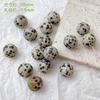 10 cuentas redondas sueltas con efecto viñeteado de piedra natural, agujero recto, para hacer joyas hechas a mano, pulseras de cuentas y collares.