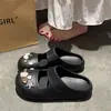 Zuecos de Botón de Concha Estilo Sal Marina, Suaves y Reconfortantes, para Mujer, Verano, Ligeros de EVA, para Ponerse sin Esfuerzo, de Punta Cerrada