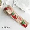 Decoração de Natal Transfronteiriça Fio de Linho com Borda de Arame Fita de Carro Laço DIY Fita para Decoração de Árvore de Natal