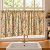 Cortinas Florales Estilo Retro Francés Americano Dormitorio Sala de Estar Balcón Ventana Saliente Cocina Cortinas Blackout Media Cortinas Cortinas de Puerta Cortinas Pequeñas Cortas