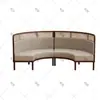 Restaurante estilo retro mesa y sillas de restaurante tejidas de ratán mesa de comedor redonda personalizada para recepción de lobby de hotel silla de ratán sofá cabina venta al por mayor