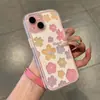 Capa de Celular Colorida com Flores Vazadas Estilo Ins Adequada para Apple 17 Promax, Xiaomi, Vivo, Huawei, Oppo