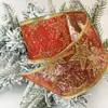 Adorno para la punta del árbol de Navidad con pequeños lazos hechos a mano y decoraciones de listón para el árbol de Navidad