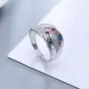 Serie Arco Iris moda europea y americana micro incrustación anillo de circonita de color joyería retro Eaby AliExpress suministro