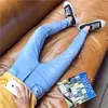 Jeans blancos puros estilo celebridad para hombre, elásticos, versión coreana, corte slim, corte recto, business casual, pantalones de alta gama para hombres de mediana edad
