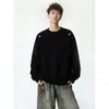 Sudadera Retro Americana con Cuello Henley Nueva Otoño 2026 Unisex Holgada Moderna Sudadera Edición Otoño para Hombre