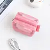Bolsa de Almacenamiento Digital de Malla Estilo Ins para Viaje Organizador de Cables de Datos Auriculares Power Bank Multiusos Transfronterizo