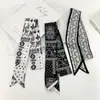 Pañuelo Largo de Seda Retro Versátil con Flores de Anacardo para Mujer, Diadema, Bufanda para el Cuello, Cinturón para la Cintura, Lazo para Bolso, Cinta con un Toque de Lujo