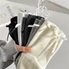 Meias Estilo Japonês JK Femininas Cor Sólida Laço Meias Femininas Agulha Dupla Puxar Meias de Fio Todas as Ocasiões Moda Ins Meias Cinzas