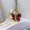 Moda para E-commerce Transfronteiriço Bolsa Feminina de Acrílico Bolsa Clutch com Laço Bolsa Pequena para Casamento Banquete Ombro Cruzado de Mão