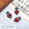 Serie Roja y Negra Guirnalda de Mariposa Rosa Colgante de Aleación Pulsera DIY Hecha a Mano Collar Colgante de Pulsera Accesorios de Joyería