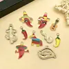 Carnaval Creativo México Cinco Cinco Sombrero de Goteo de Aceite Colgante de Chile Rojo Pendientes DIY Llavero Accesorios de Joyería