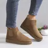 En stock y entrega rápida comercio nacional y extranjero caliente color sólido suela gruesa franela banda elástica casual cómodo botas de nieve entrega de una sola pieza