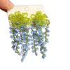 ¡Tan hermoso! Pendientes de Cascada con Borla Azul, Estilo Nuevo que Realza el Blanco, Pendientes Dulces y Exagerados para Mujer