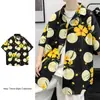 Camisa Floral Havaiana Masculina Manga Curta Fashionável Fina Respirável Estilo Hong Kong Praia Lapela Versátil Bonita Tendência Camisa