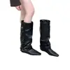 Botas Largas de Punta para Mujer, Botas de Tacón Alto Hasta la Rodilla, Nuevas Botas de Otoño/Invierno 2026 para Mujer con Aumento Interno de Altura, Botas Largas de Estilo Western