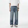 Roupas Masculinas Fengshe / Novo Estilo Primavera e Outono 2026 Jeans Versátil Tendência High Street de Perna Reta com Corte Clássico