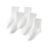 Calcetines blancos de media pantorrilla para estudiantes infantiles, calcetines versátiles casuales de malla fina transpirable, calcetines blancos de algodón peinado al por mayor