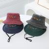 Sombrero de pescador infantil transfronterizo de AliExpress para niños y niñas, sombrero de cubo con visera solar bordado de cuatro excavadoras de dibujos animados, sombrero infantil para niños de 3 a 8 años