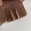 Zirconita Microincrustada, Pasador de Plata, Aretes Chapados en Oro de 14K, Modernos, Sencillos, Versátiles, Elegantes, Aretes de Alta Gama, Aretes de Fábrica