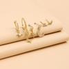 Pendientes de lujo con incrustaciones de circonitas y luna y estrella para mujer, de latón chapado en oro auténtico, de venta caliente, transfronterizos europeos y americanos