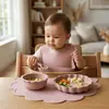 Novos Babadores de Silicone de Grau Alimentício para Bebê, Conjunto com Tema de Leão, Conjunto de Utensílios de Mesa de Silicone para Crianças com 6 Peças: Tigela, Colher e Garfo