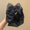 Horquilla para el pelo con lazo grande, estilo francés, elegante y suave, color negro, para mujer