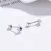 Brinco de Tarraxa Bamang Star Thread Feminino Prata 925 Cor da Moda Zircônia Estrela Hélice da Orelha Joia de Orelha Leve de Luxo Elegante Elegante
