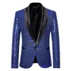 2026 Novo Comércio Exterior Transfronteiriço Jaqueta Brilhante com Acabamento Lustroso Amazon Compra Moda Masculina Lantejoula Terno Blazer Único
