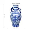 Jingdezhen azul y blanco cerámica de porcelana jarrón de dragón decoración de suelo pintado a mano estilo chino jarrón de flores de porcelana adorno vintage