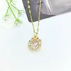 Colar Feminino de Aço Inoxidável Joias Nicho Versátil Pingente de Cobre Elegante Corrente para Clavícula Joias Corrente Leve de Luxo