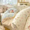Funda de edredón 100% algodón, una pieza, estilo pastoral, estampado floral pequeño, apta para todas las estaciones, 100% algodón puro, 150x200*230cm, funda de edredón doble para primavera y verano