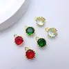 Cobre Chapado en Oro Circonita Incrustada Color que se Conserva Redondo Colgante Individual Cuentas Sueltas DIY Pulsera de Cuentas Hecha a Mano Collar Materiales Accesorios
