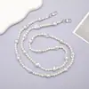 Nuevo Estuche de Teléfono Cruzado de Perlas Irregulares de Cristal de Gama Alta con Correa de Cuello Accesorio de Moda Versátil Cadena Antiperdida