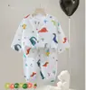 Conjunto de Pijama de Gaze de Algodão de Camada Dupla Classe A para Meninos e Meninas, Conjunto de Duas Peças para Bebês, Roupa Infantil para Primavera, Outono e Verão, Roupa de Primavera para Bebê