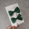 Accesorios originales para el cabello de niña princesa dulce, lazo pequeño de satén verde oscuro, par de pinzas, pinzas laterales, flequillo, horquillas