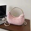 Nova Coleção Outono 2026 Bolsa de Pelúcia Relaxada Fofa para Mulheres, Bolsa de Ombro Único Transversal da Moda de Nicho, Bolsa Casual para o Dia a Dia