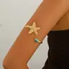 Pulsera de Brazo Creativa de Alto Nivel Estilo Marino Europeo y Americano Transfronteriza, Pulsera de Brazo de Moda Perla Azul Lágrimas del Océano Estrella de Mar, Pulsera para Hombre