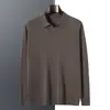 Baicai Rong Colección Otoño/Invierno 2026: Suéter de Punto 100% Cachemira para Hombre con Cuello de Gaviota, Mangas Largas y Corte Relajado