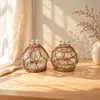 Vaso de Vidro Tecido à Mão de Palha Transfronteiriço Multi-especificação para Sala de Estar em Casa Vaso para Flores Artificiais Garrafa Decorativa Transparente Fashionável para Quarto