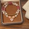 Rosa Pequeno Amor Amor Design Sentido Doce Alto Sentido Pulseira Diário Versátil Moda Elegante Pequena Pulseira Branca Mulheres
