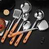 Juego de Utensilios de Cocina de Acero Inoxidable: Cuchara para sopa, Espumadera, Espátula gruesa para cocinar, Cuchara ranurada, Utensilios de cocina para el hogar, Venta al por mayor desde el fabricante